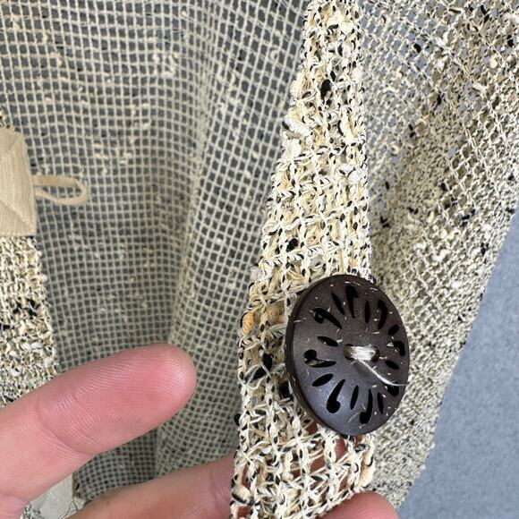 Draper's & Damon's Sweater Womens Size PL Cream Black Crochet Cardigan 2-Button - Picture 6 of 16